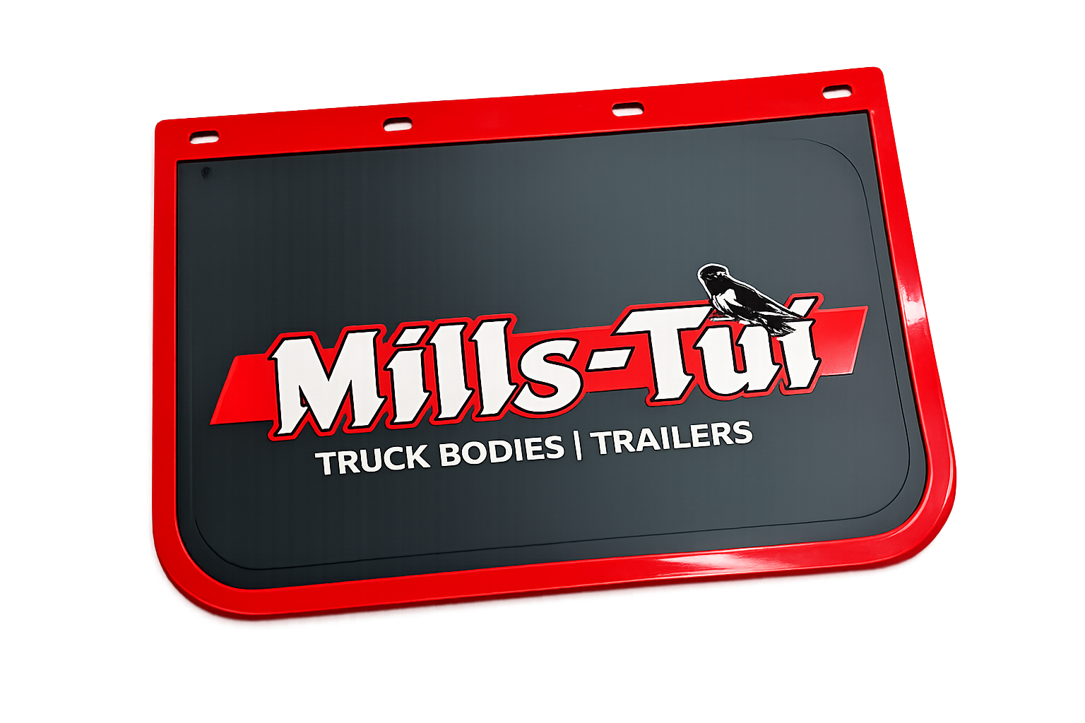 Mills-Tui 380mm drop x 605mm width Black Mono Mudflap